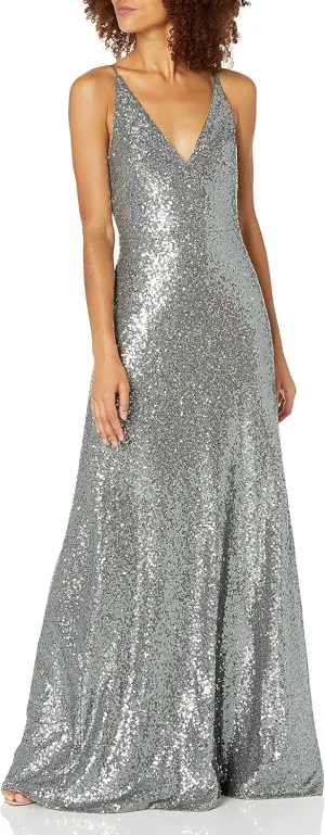 Jenny Yoo Women's Celia Modern Spaghetti Strap Sequin Tulle Dress