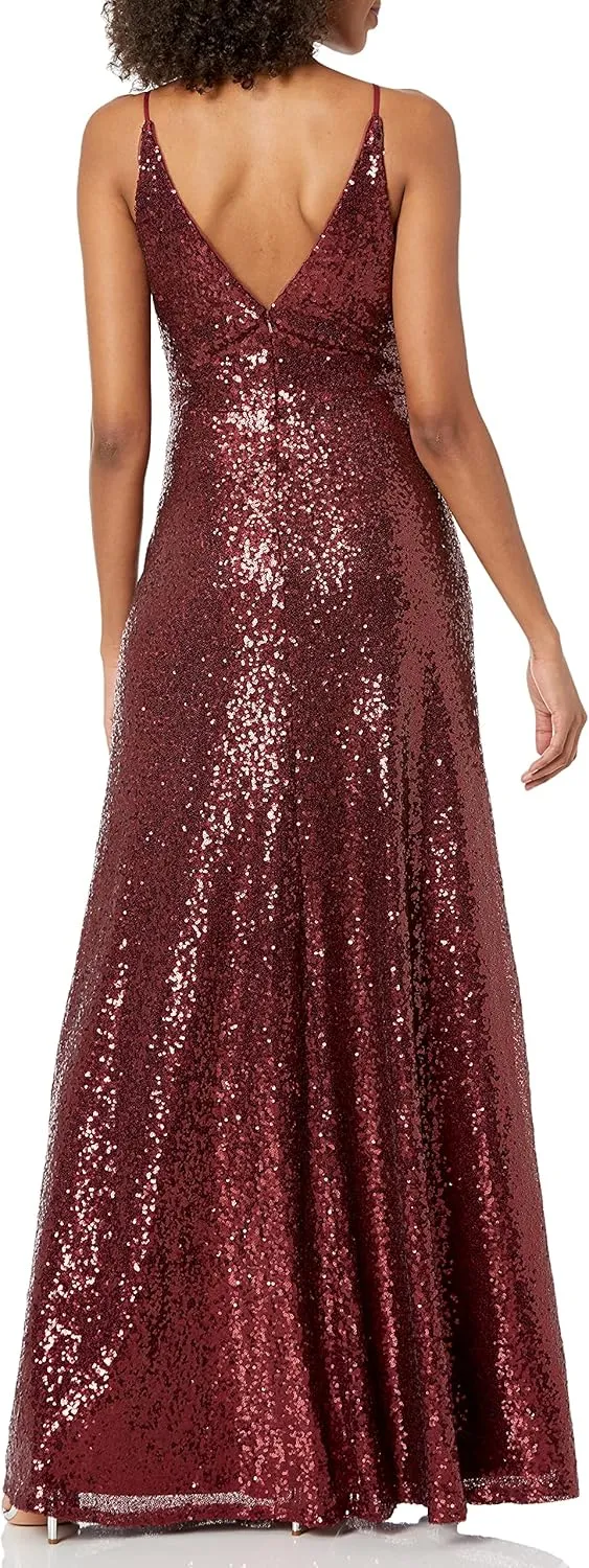 Jenny Yoo Women's Celia Modern Spaghetti Strap Sequin Tulle Dress