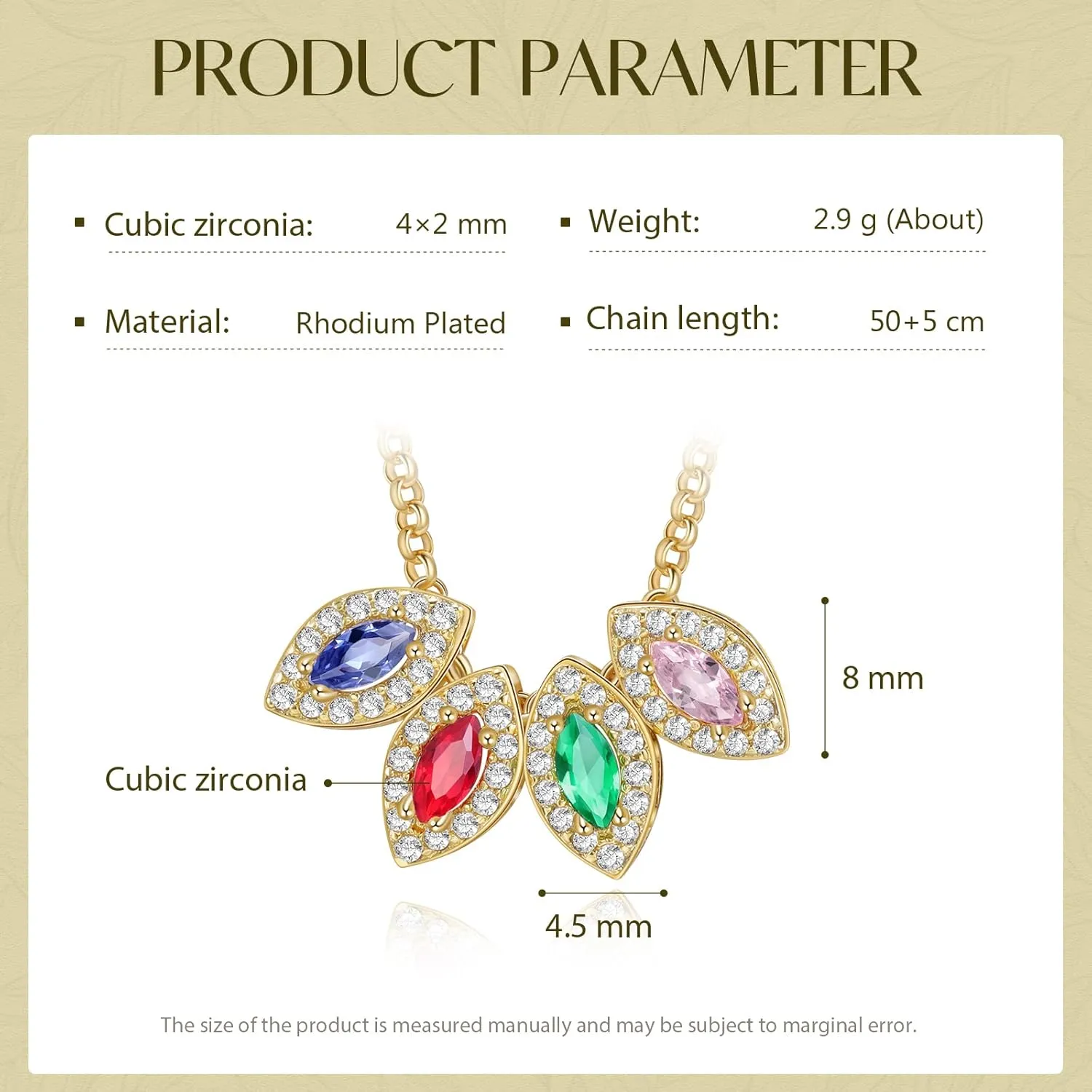 JewelOra Personalized Gold Necklace with 1-5 Simulated Birthstone for Women Custom Oval Simulated Birthstone Fashion Necklace Pendant for Mother