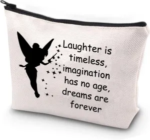 JYTAPP Faily Cartoon Tales Makeup Bag Fairy Bell Gift Laughter is Timeless Imagination Has No Age Cosmetic Bag Fairy Gifts for Women Travel Makeup Bag Fairy Inspired Gift for Fans