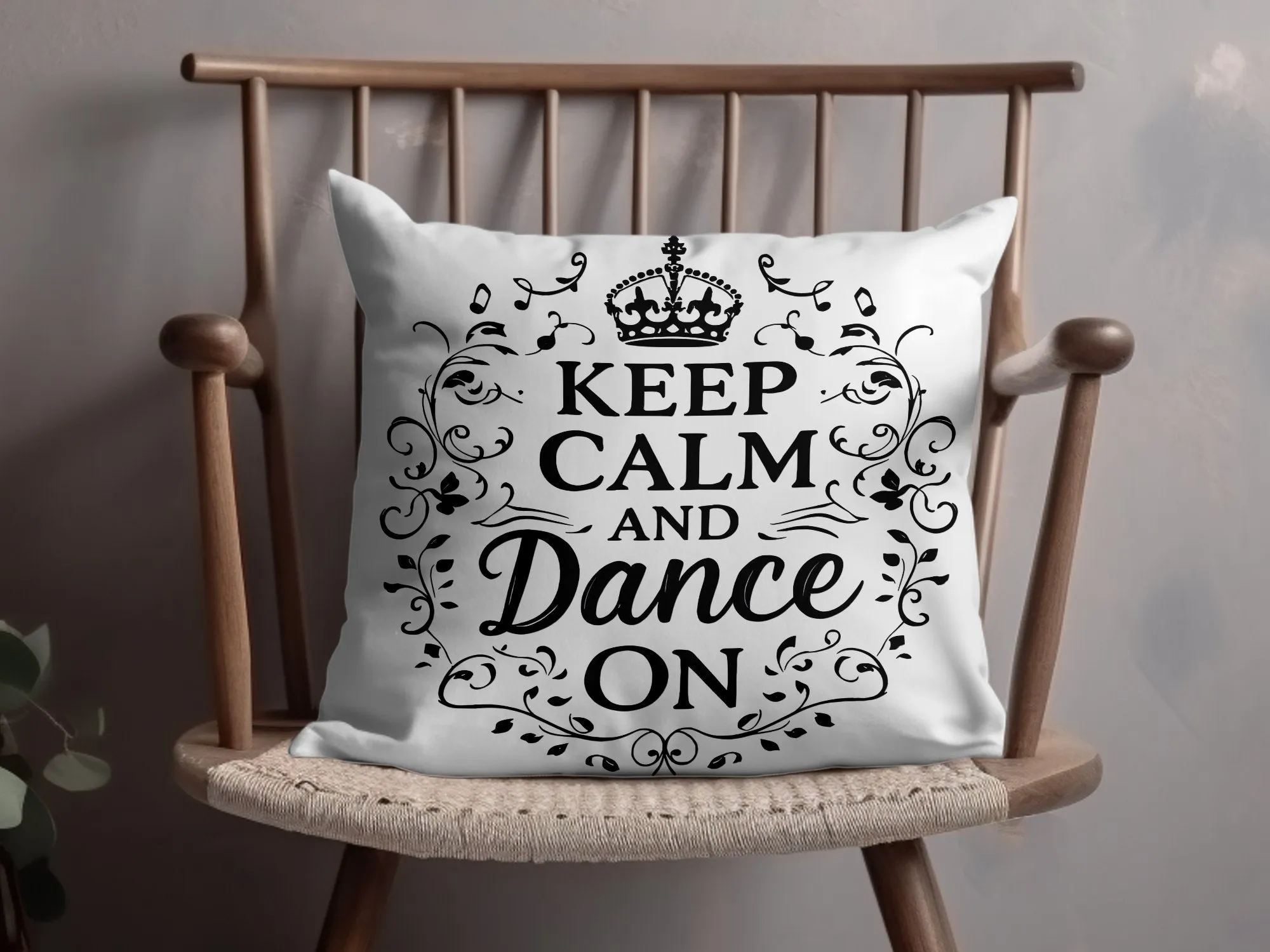 Keep Calm and Dance On Pillow Cover, Motivational Decorative Throw Pillow Cover, Dance Lover Gift, Home Decor Pillow Cover, Inspirational Pillow Cover