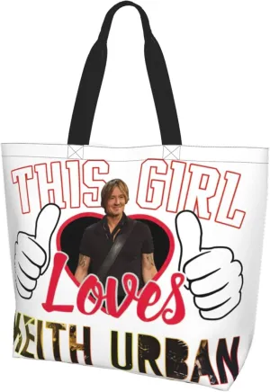 Keith Music Urban Women's Tote Bag Lightweight Handbag Large Tote Bag Shoulder Bag for Work Travel