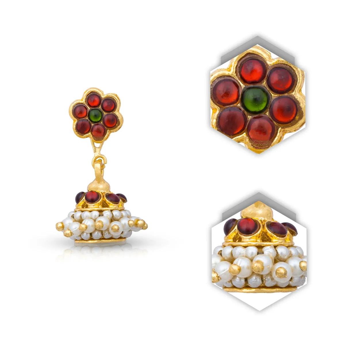 Kemp Jumka | Kemp Jumkha/ Beads With Stone Earring/ Stone Jewellery for Women