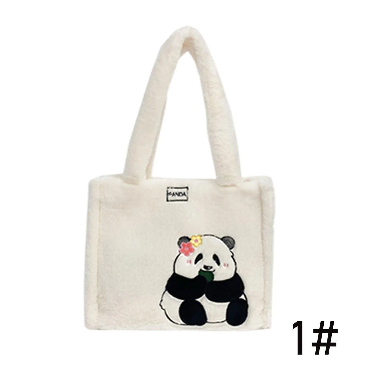 Kids Cartoon Panda Crossbody Bag Plush Ladies Shoulder Bag Cute Panda Design