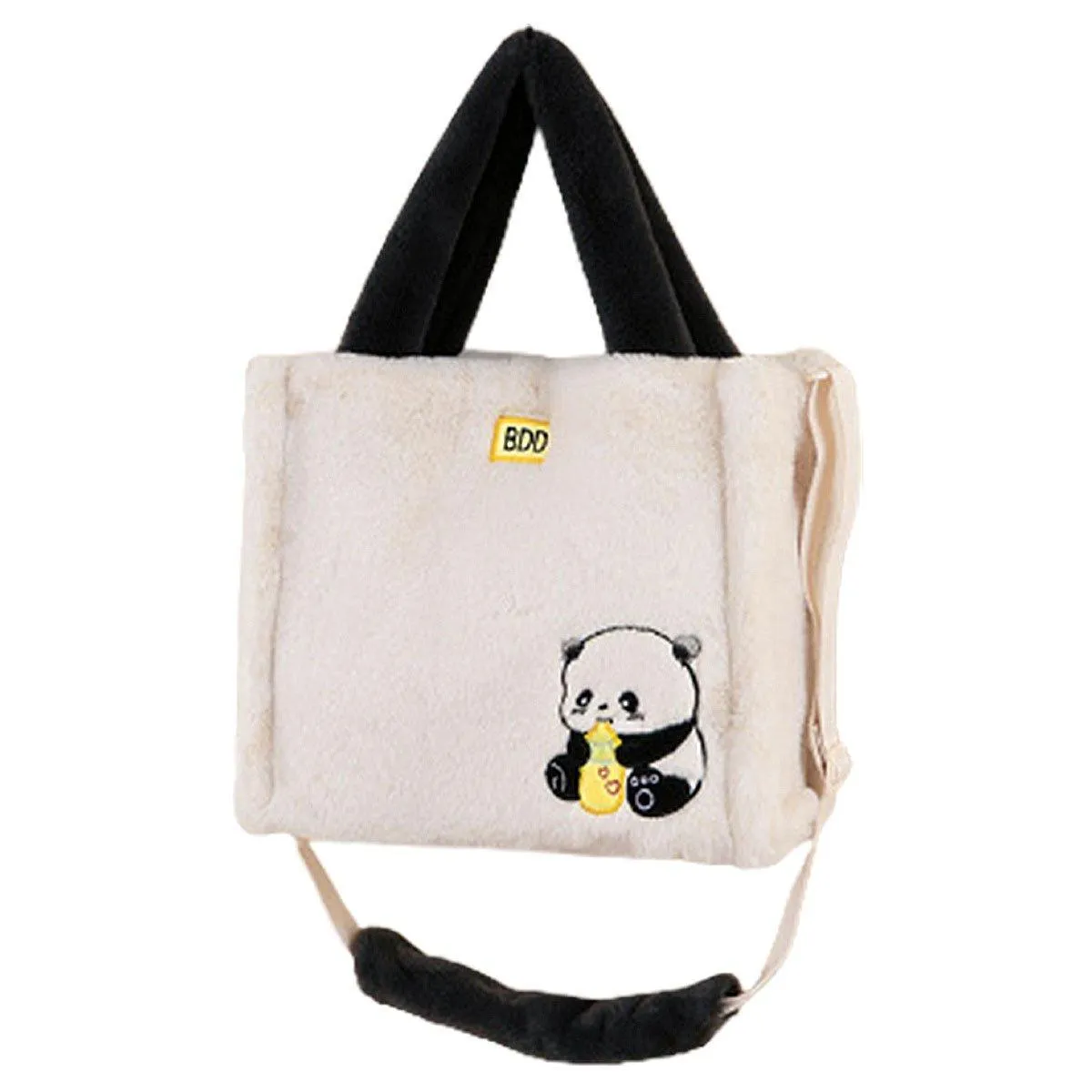 Kids Cartoon Panda Crossbody Bag Plush Ladies Shoulder Bag Cute Panda Design