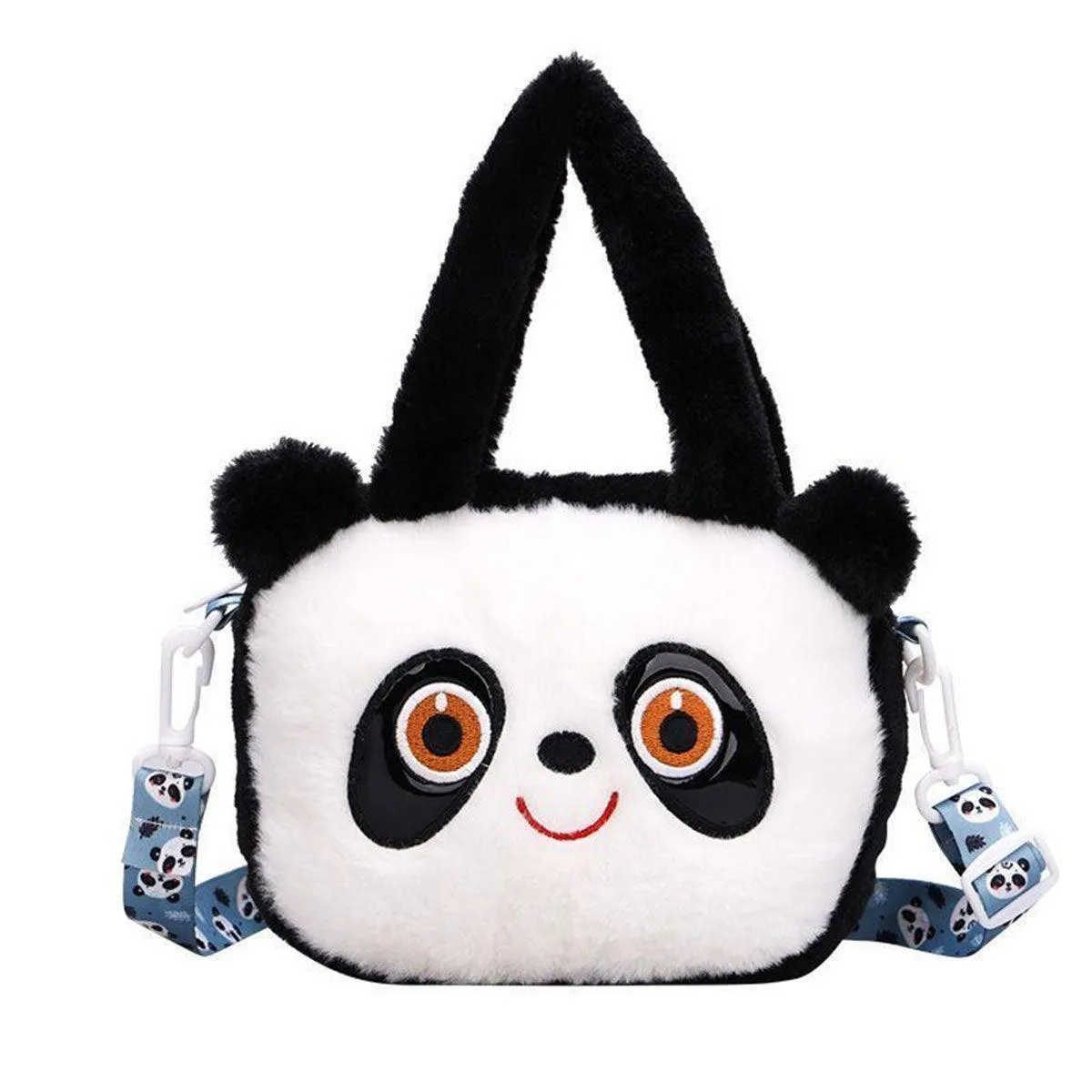 Kids Cartoon Panda Crossbody Bag Plush Ladies Shoulder Bag Cute Panda Design
