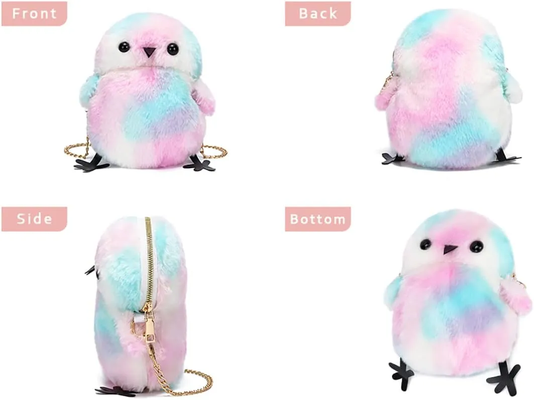 Kids Girls Pluse Cute Crossbody bag,Small Plush Kawaii Animal Handbag Purse for Women