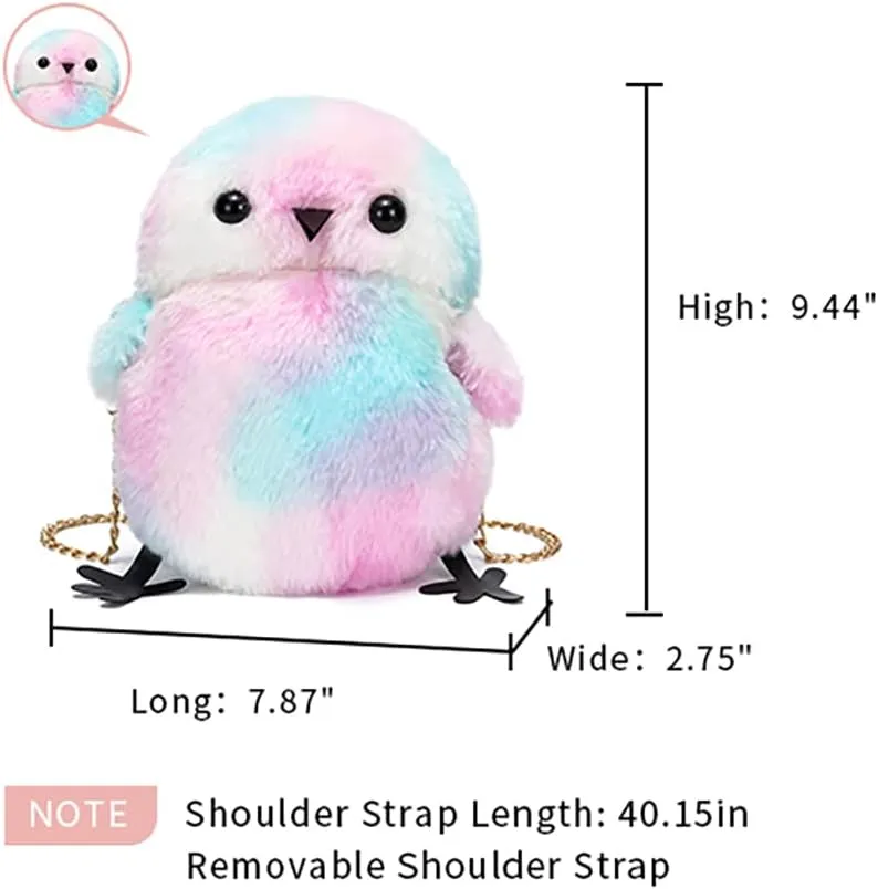 Kids Girls Pluse Cute Crossbody bag,Small Plush Kawaii Animal Handbag Purse for Women