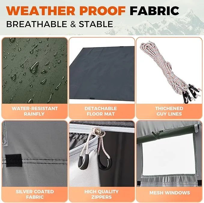 KingCamp Portable Shower Tent for Camping, Oversized Shower Privacy Tent Kit, Outdoor Changing Tent Dressing Tent for Backpacking Hiking