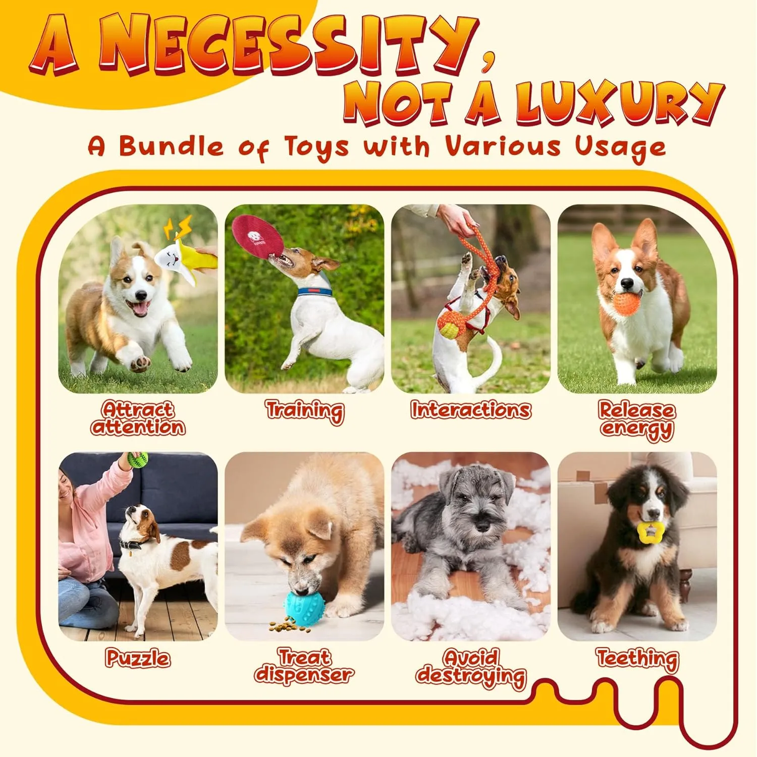 KIPRITII Puppy Toys for Dog Teething-25 Pack Assorted Puppy Chew Toys for Boredom with Rope Toys, Dog Treat Balls for Puppy and Small Dogs