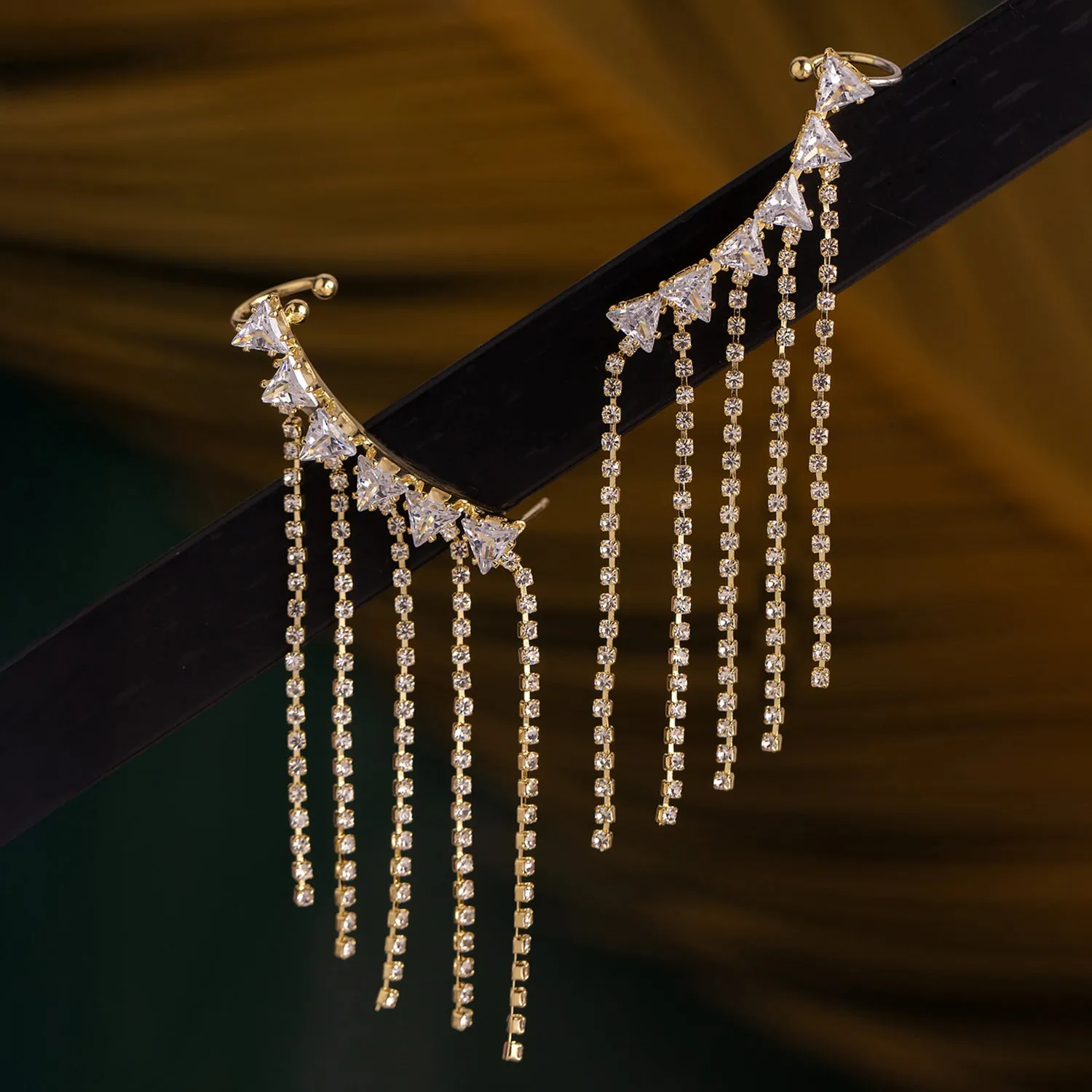 Korean Bling Sunbeam Glow Cuff Earrings