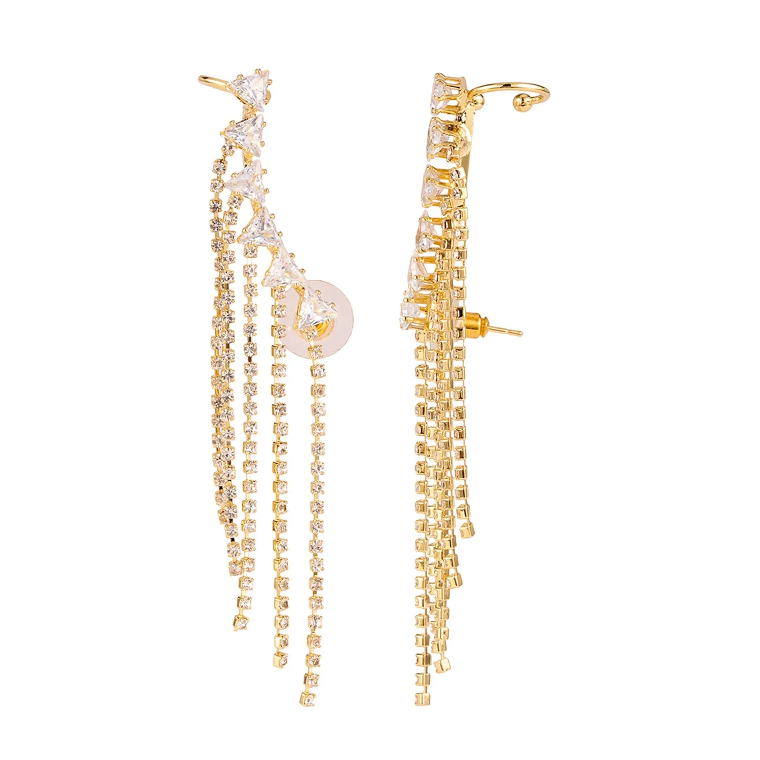 Korean Bling Sunbeam Glow Cuff Earrings