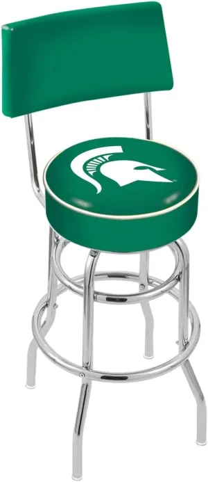 L7C4 - Chrome Double Ring Georgia Tech Swivel Bar Stool with a Back by The Holland Bar Stool Company