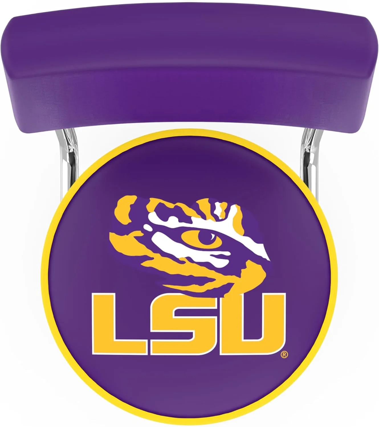 L7C4 - Chrome Double Ring Louisiana State Swivel Bar Stool with a Back by The Holland Bar Stool Company