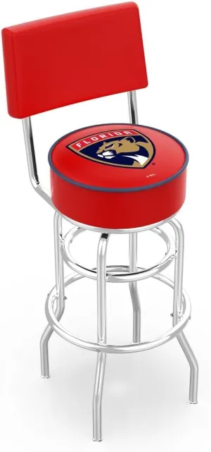 L7C4 Florida Panthers 25" Double-Ring Swivel Counter Stool with Chrome Finish