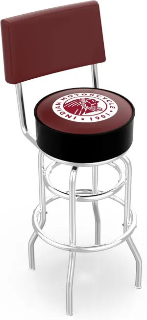L7C4 Indian Motorcycle 30" Double-Ring Swivel Bar Stool with Chrome Finish