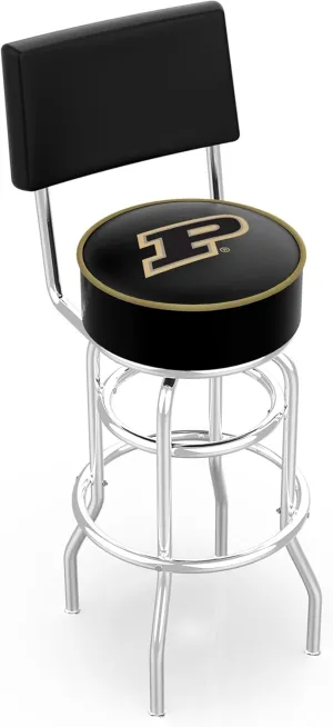 L7C4 Purdue 25" Double-Ring Swivel Counter Stool with Chrome Finish