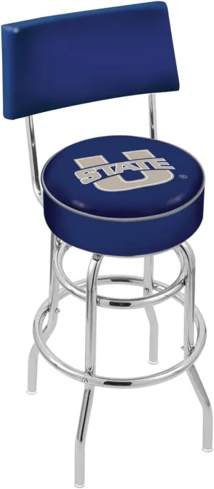 L7C4 Utah State 30" Double-Ring Swivel Bar Stool with Chrome Finish