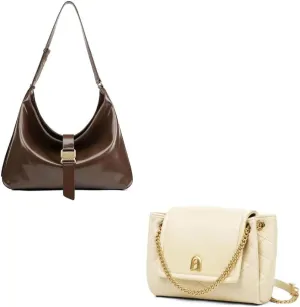 LA FESTIN Leather Crossbody Bags for Women Work Tote Purse Shoulder Bag with Adjustable Strap Trendy Travel Purse
