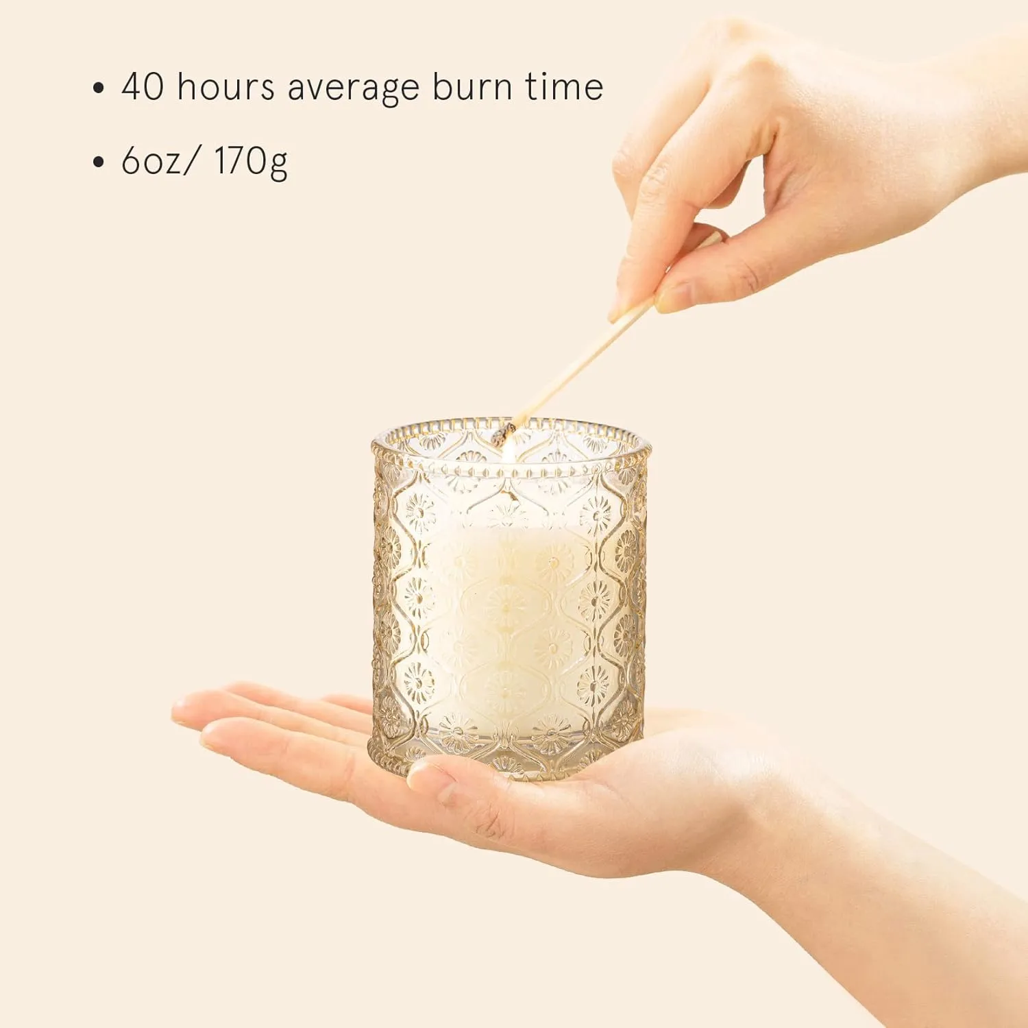 LA JOLIE MUSE Vanilla Bomb Candle, Vanilla Scented Candles Gifts for Mothers Day, Natural Soy Candles for Home Scented, 6 oz 40 Hours Burn
