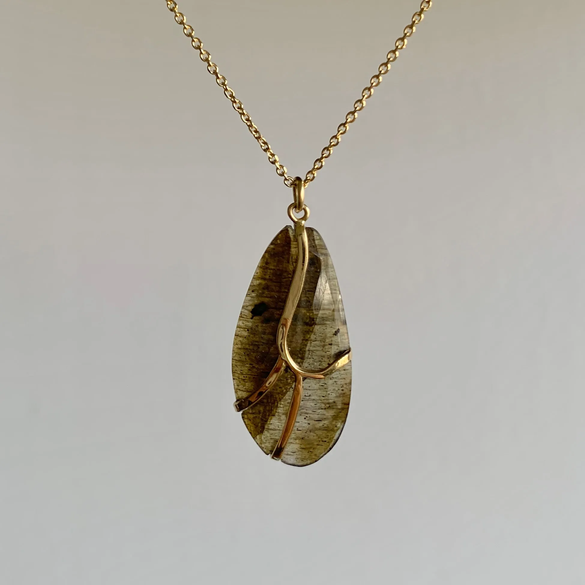 Labradorite Butterfly Pendant