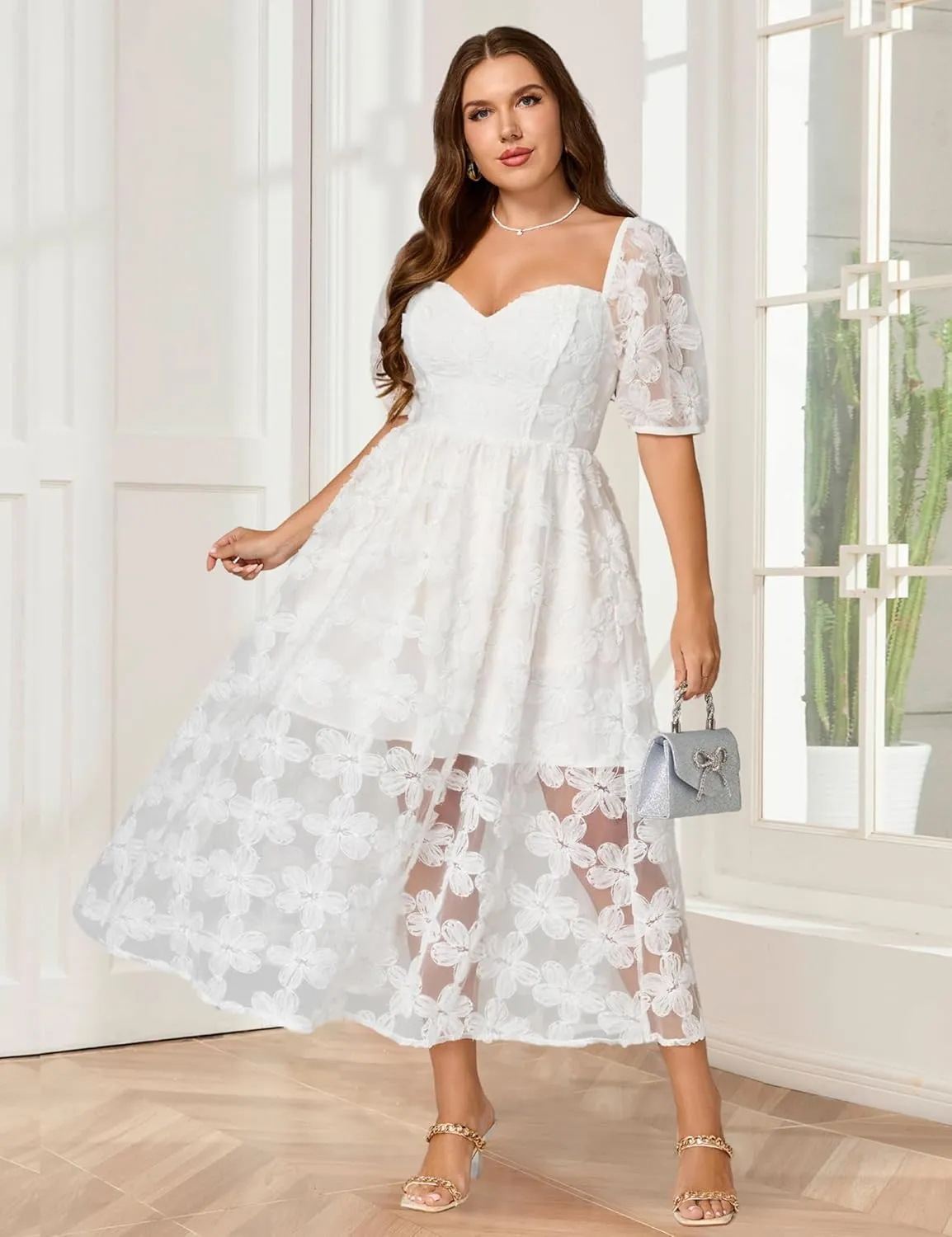 Lace Dresses for Women Wedding Guest Cocktail Semi Formal Party Evening Floral Dresses