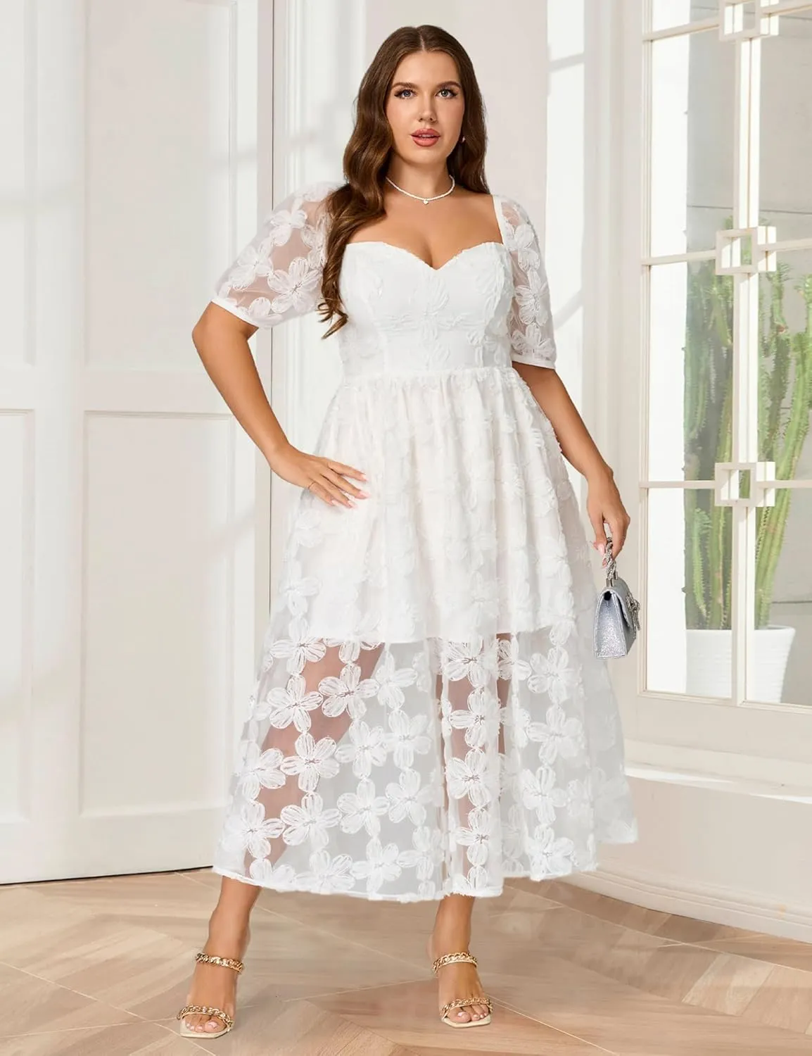Lace Dresses for Women Wedding Guest Cocktail Semi Formal Party Evening Floral Dresses