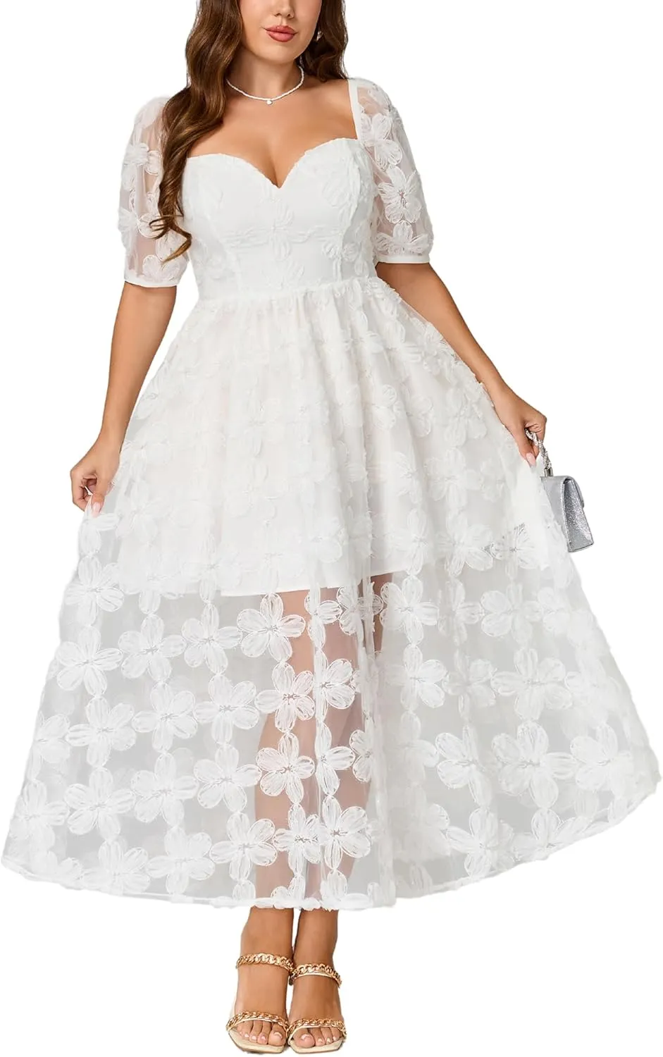 Lace Dresses for Women Wedding Guest Cocktail Semi Formal Party Evening Floral Dresses