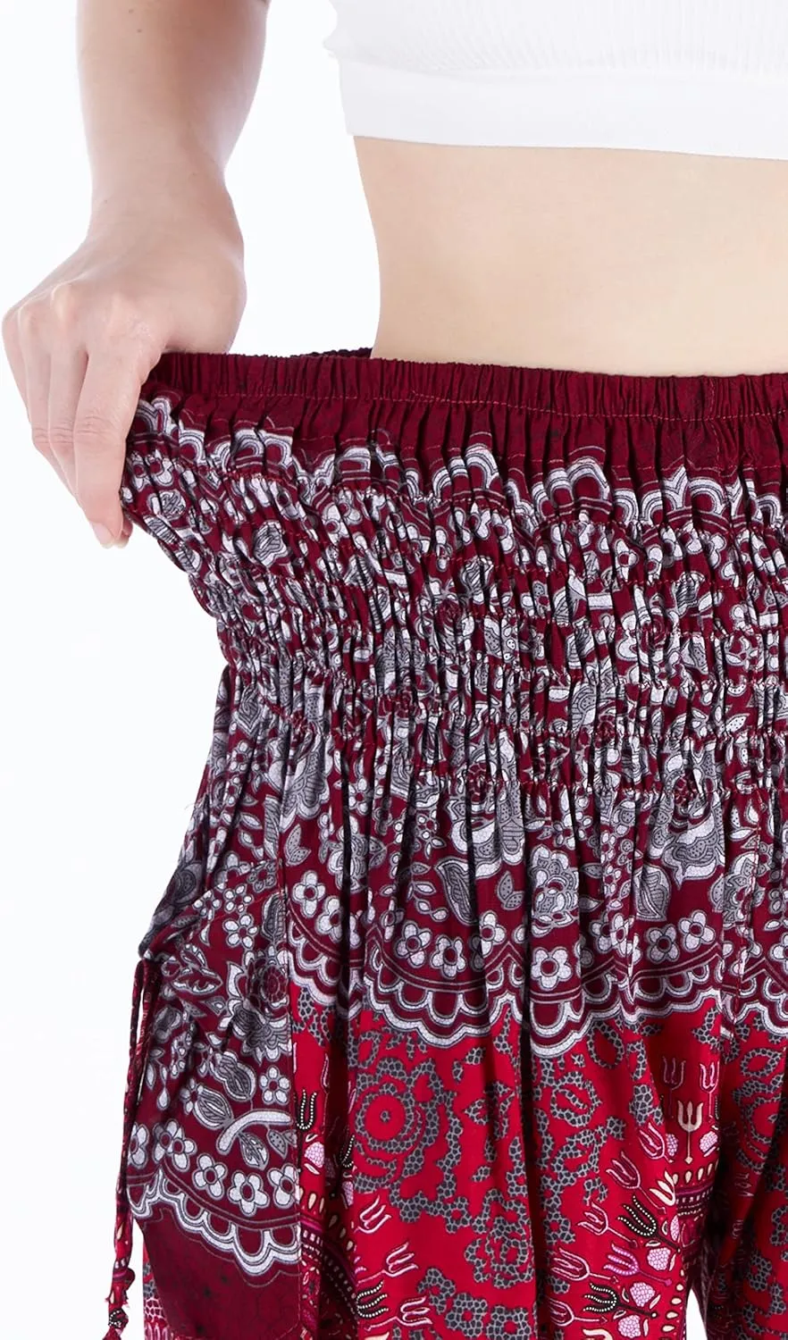 Lannaclothesdesign Harem Pants Women High Waist Bohemian Yoga Pants with Pockets - Boho Hippie Clothes