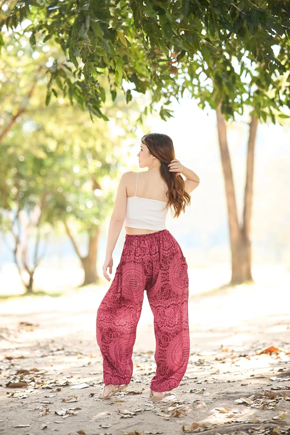 Lannaclothesdesign Women's Elephant Hippie Boho Yoga Harem Pants