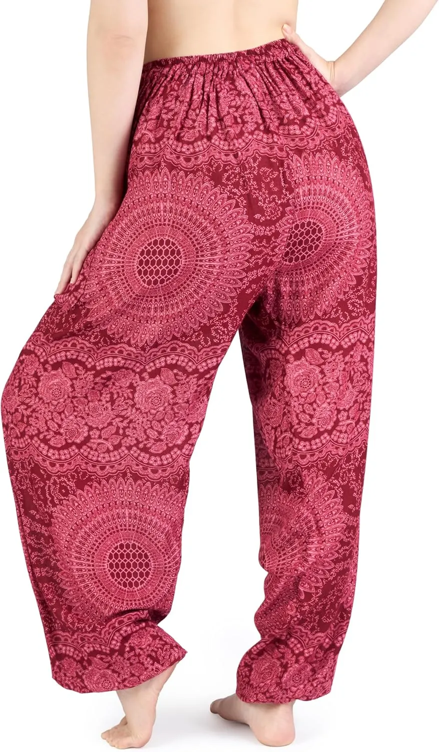 Lannaclothesdesign Women's Elephant Hippie Boho Yoga Harem Pants