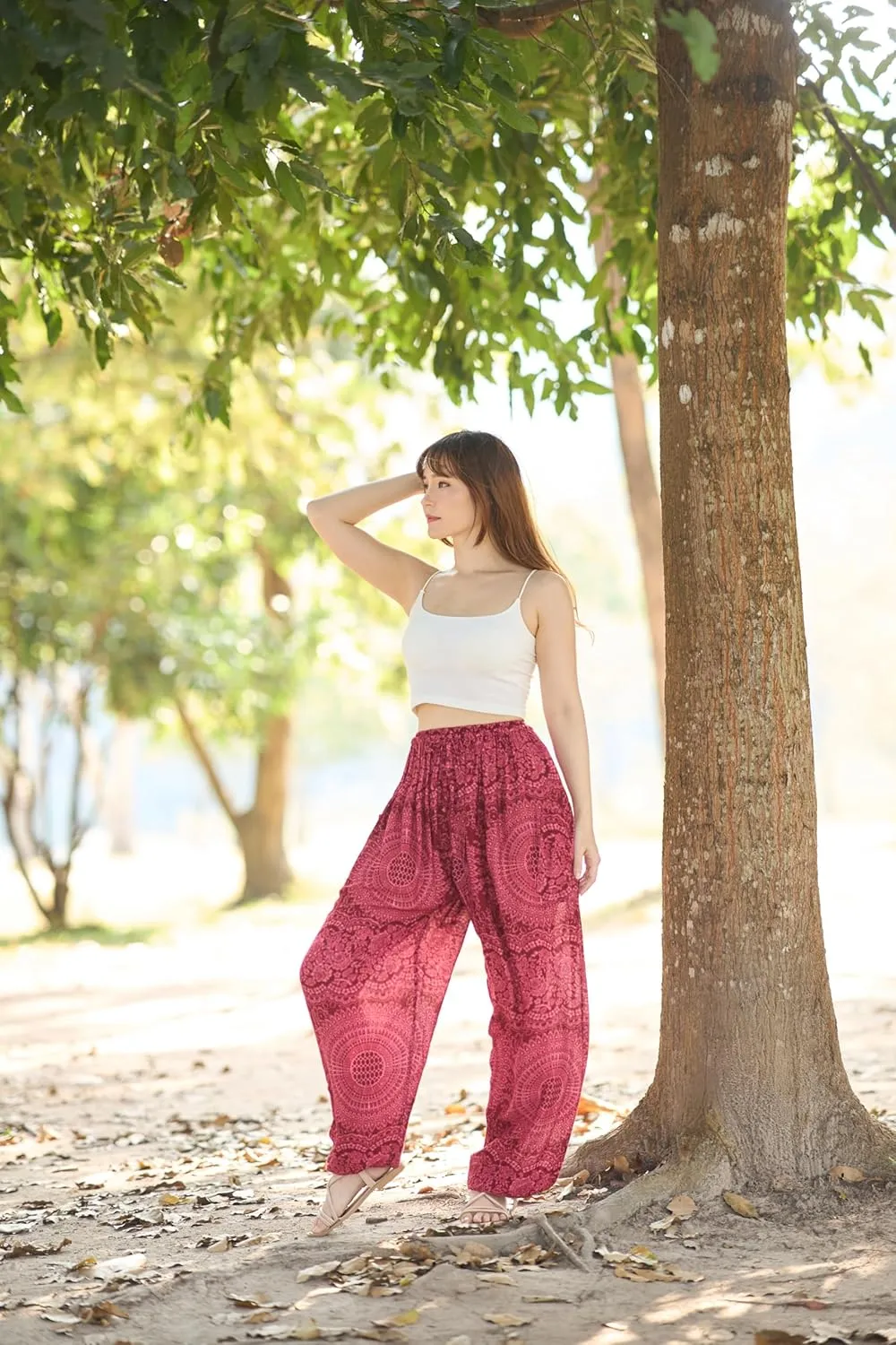 Lannaclothesdesign Women's Elephant Hippie Boho Yoga Harem Pants