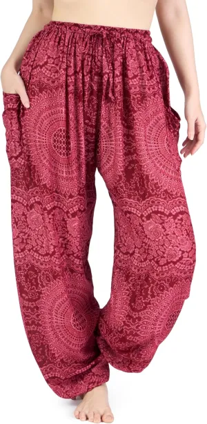 Lannaclothesdesign Women's Elephant Hippie Boho Yoga Harem Pants