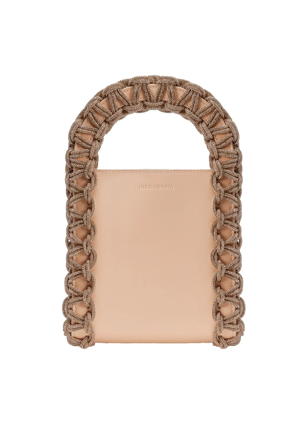 Layla Rectangular Crystal-Studded Woven Handle Handbag