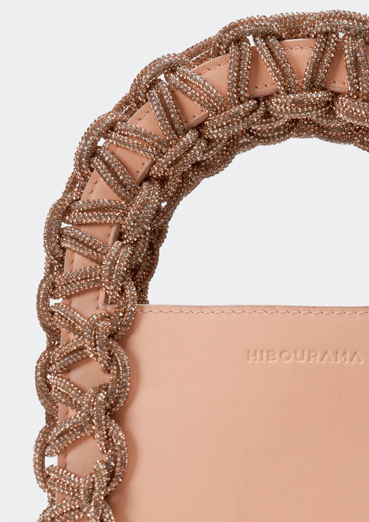 Layla Rectangular Crystal-Studded Woven Handle Handbag