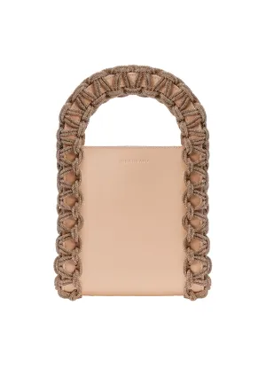 Layla Rectangular Crystal-Studded Woven Handle Handbag