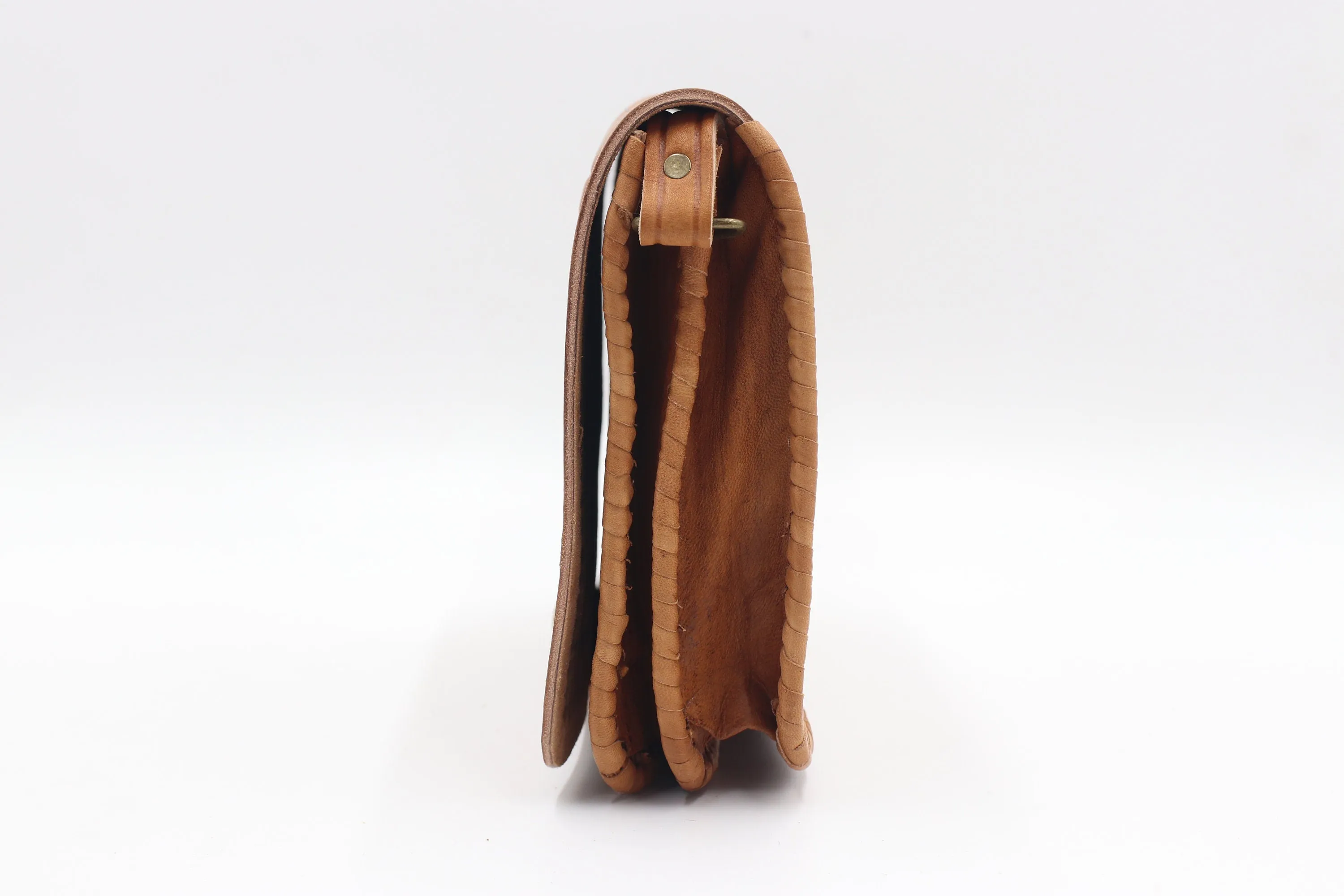 Leather Crossbody Bag - Genuine Leather Bag -Tooled Leather Purse