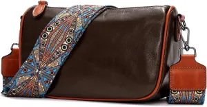 Leather Purse Crossbody Bag for Women: Genuine Leather Purses for Women Trendy - Small Shoulder Cross Body Bag
