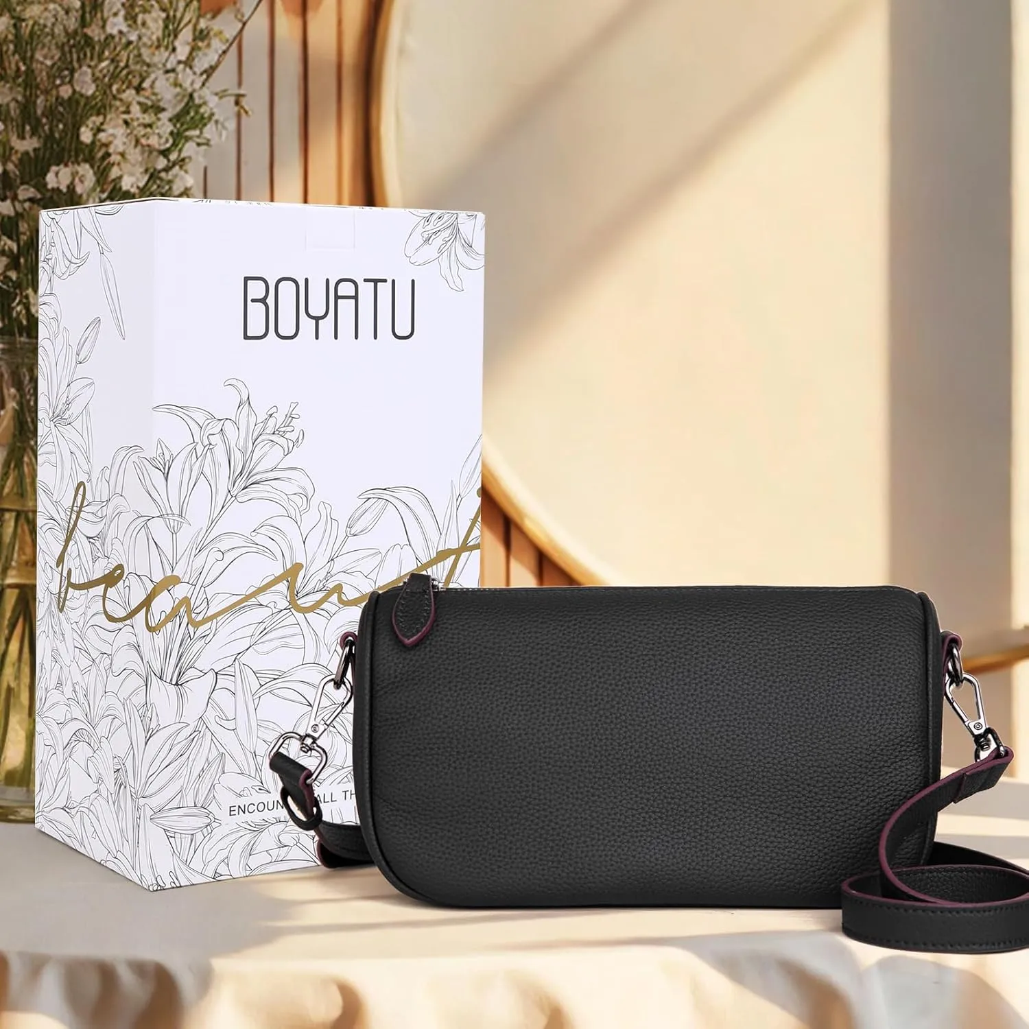 Leather Purse Crossbody Bag for Women: Genuine Leather Purses for Women Trendy - Small Shoulder Cross Body Bag