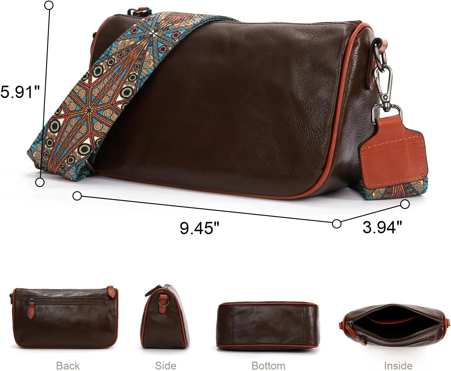 Leather Purse Crossbody Bag for Women: Genuine Leather Purses for Women Trendy - Small Shoulder Cross Body Bag