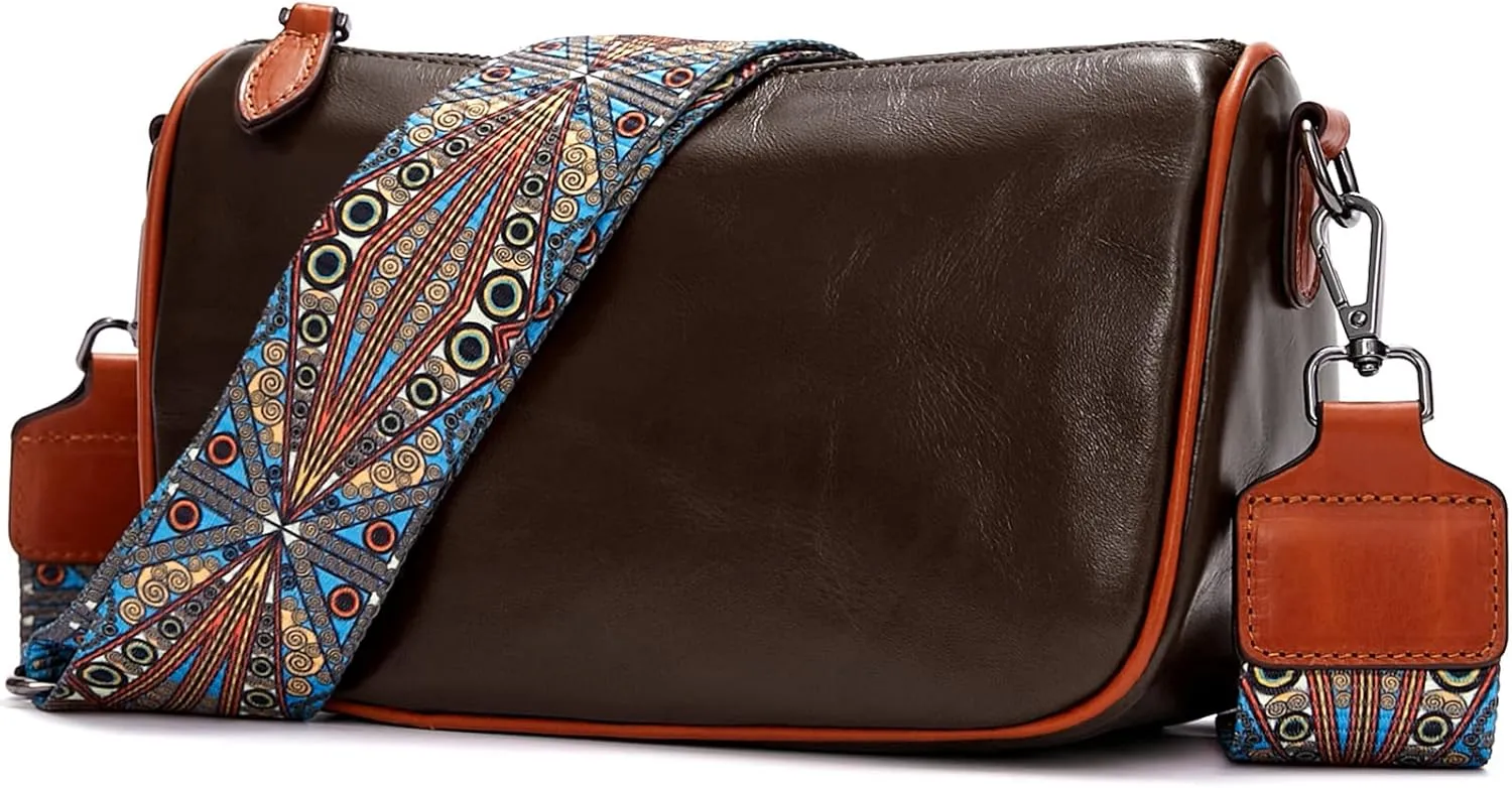 Leather Purse Crossbody Bag for Women: Genuine Leather Purses for Women Trendy - Small Shoulder Cross Body Bag
