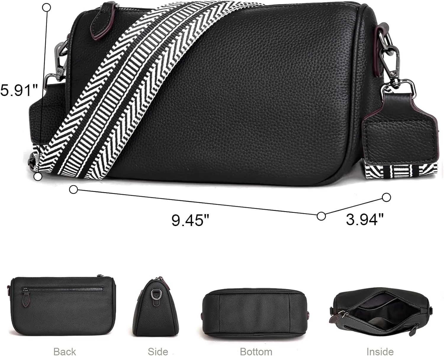 Leather Purse Crossbody Bag for Women: Genuine Leather Purses for Women Trendy - Small Shoulder Cross Body Bag