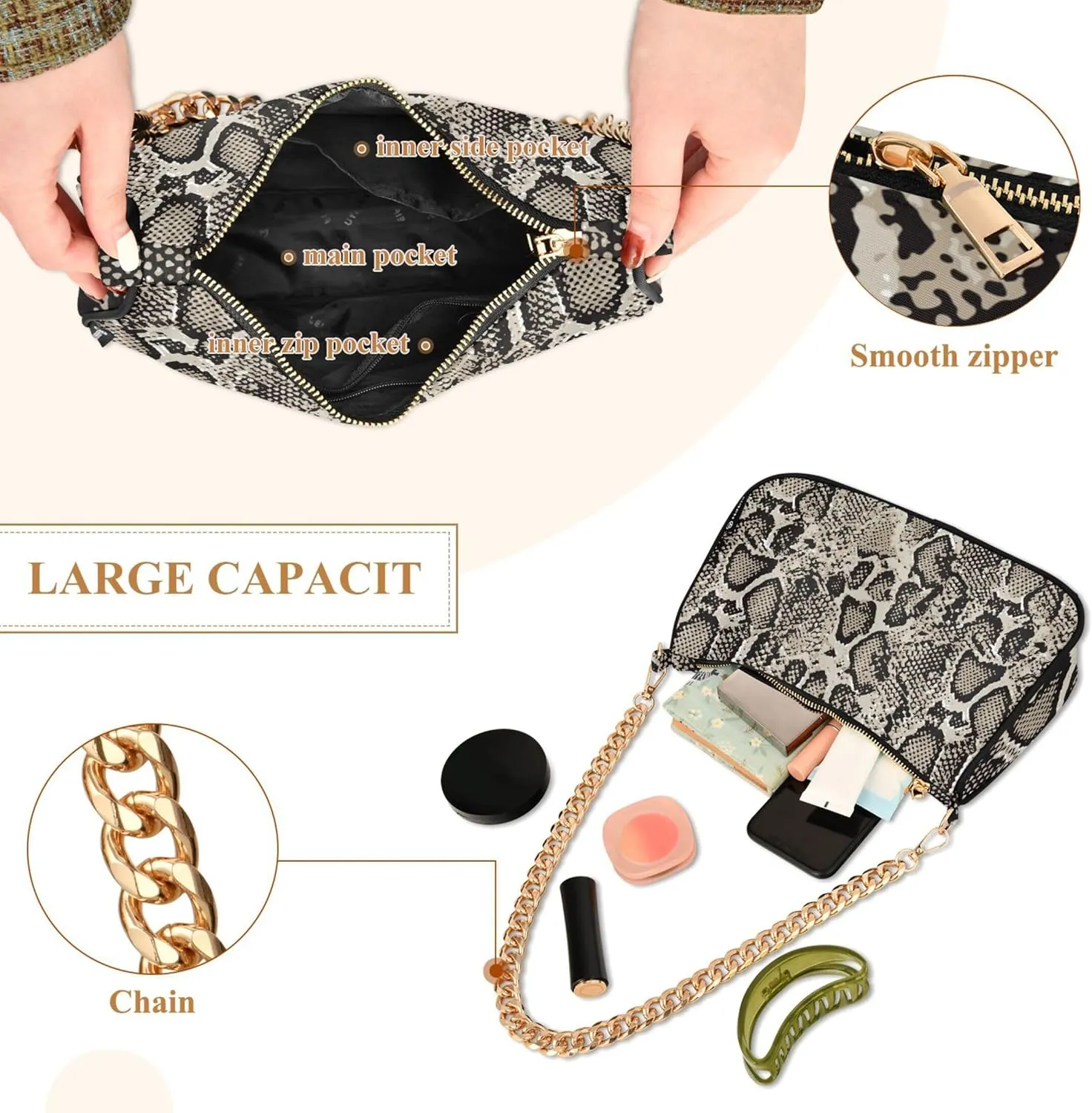 Lemon Polka Dots Black Moon Purses Clutch Women Tote Handbags Printed Floral Shoulder Bag