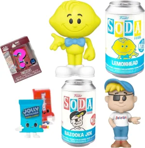 Lemon Retro Figure Head Soda Can Lemonhead Ad Icons Bundled with Wacky Pack Pop Bazook Joe Brand   Mini Exclusive Mascot 3 Items