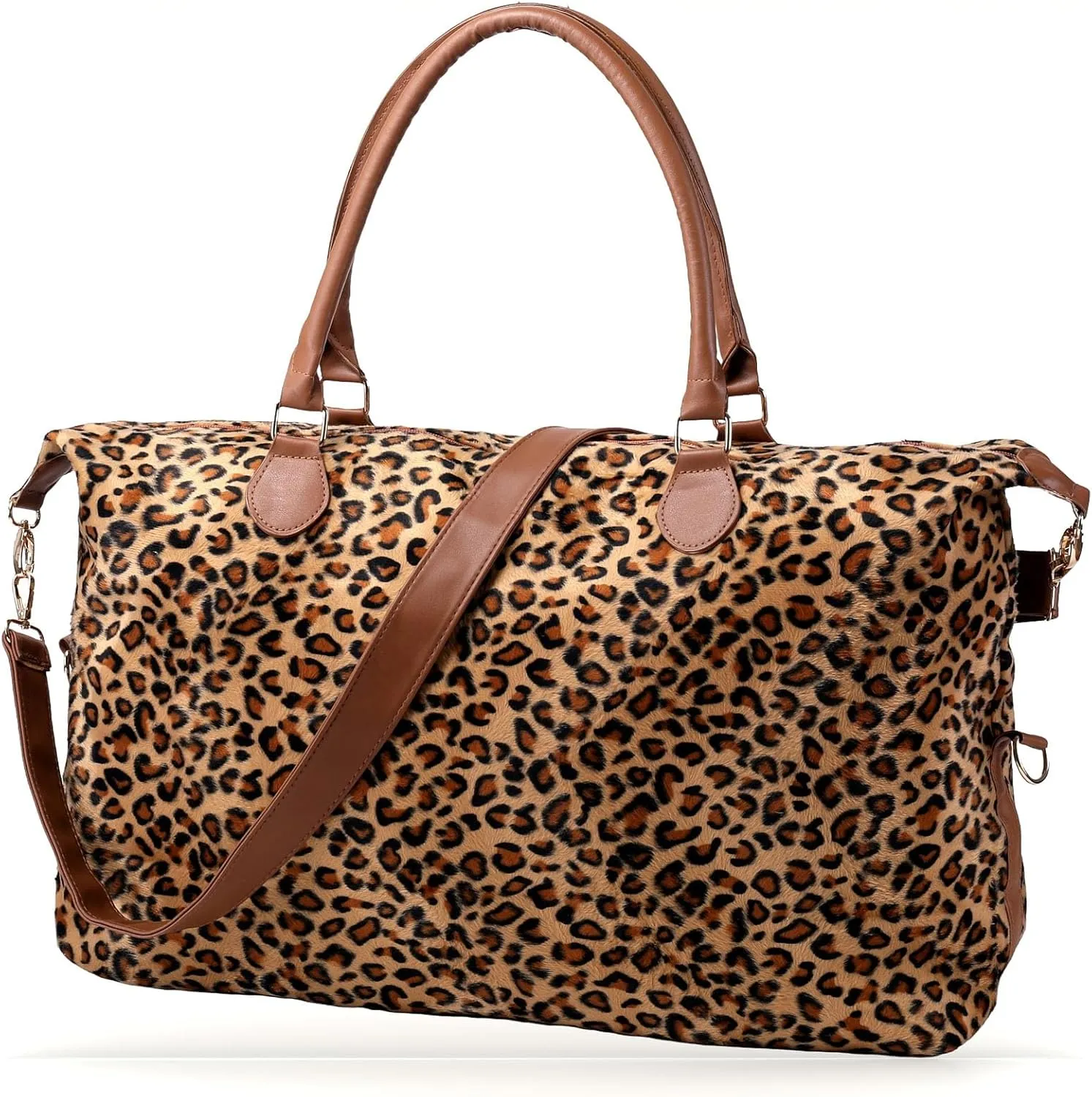 Leopard Print Duffle Bag Extra Large, Stylish Weekender Bags for Travel, Cheetah Pattern Overnight Bag Surface Waterproof, Lightweight Carry on Western Gifts for Women