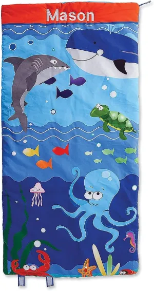 Lillian Vernon Personalized Indoor Sleeping Bag - Kids Sleepover & Napper Sleep Sack - Plush, Cute, & Cozy Cotton Poly Blend - Girls, Boys, & Toddler 30” x 60” Size