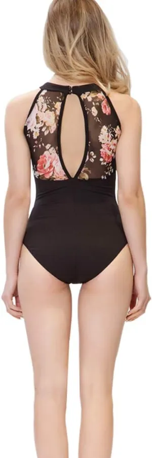 Limiles Women's Halter Neck Bodysuit Keyhole Back Gymnastic Ballet Dance Leotard Tops Dancewear Costumes