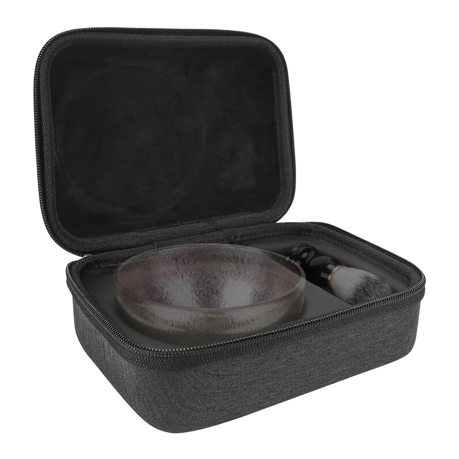 Linkidea EVA Travel Shaving Bowl and Brush Storage Case, Portable Shaving Soap Bowl & Brush Handbag, Hard Travel Shave Bowl Case Compatible with Viking Revolution, Beau Brummell Shaving Bowl