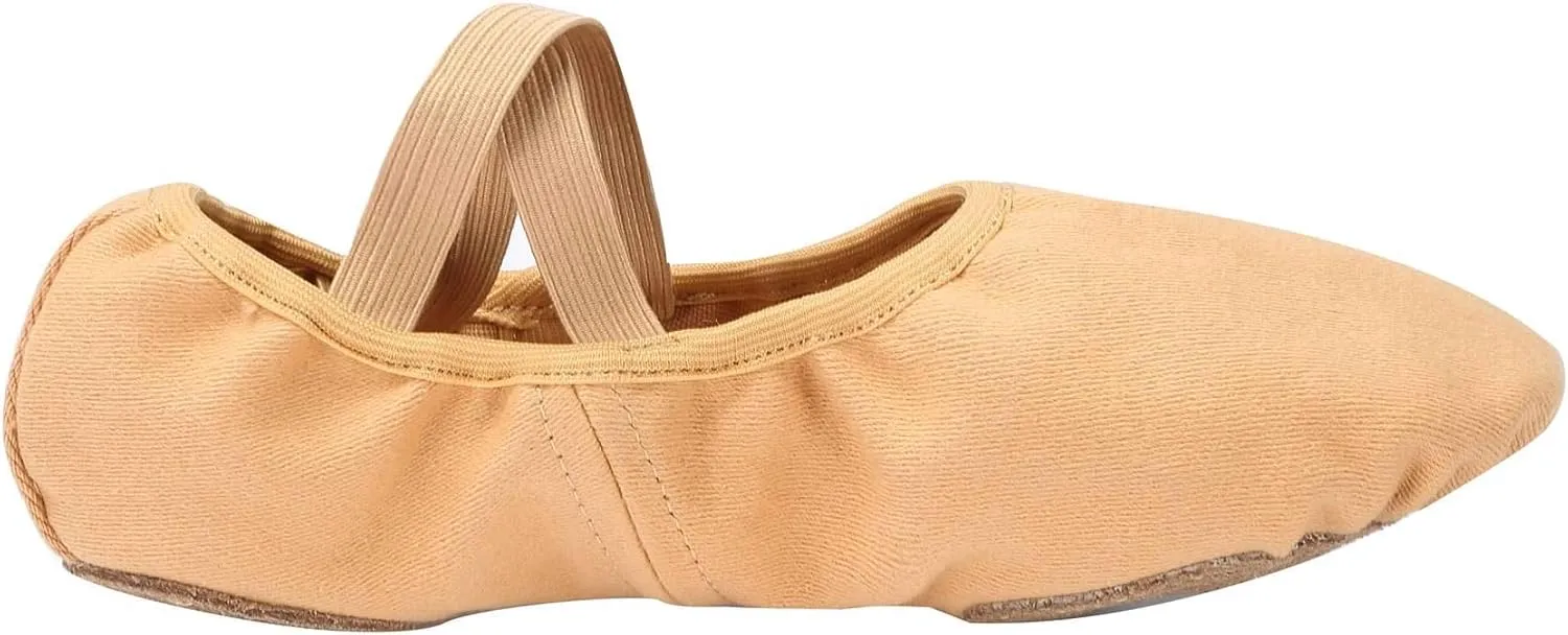 Linodes Dance Shoes for Girls Stretch Canvas Split Sole for Women