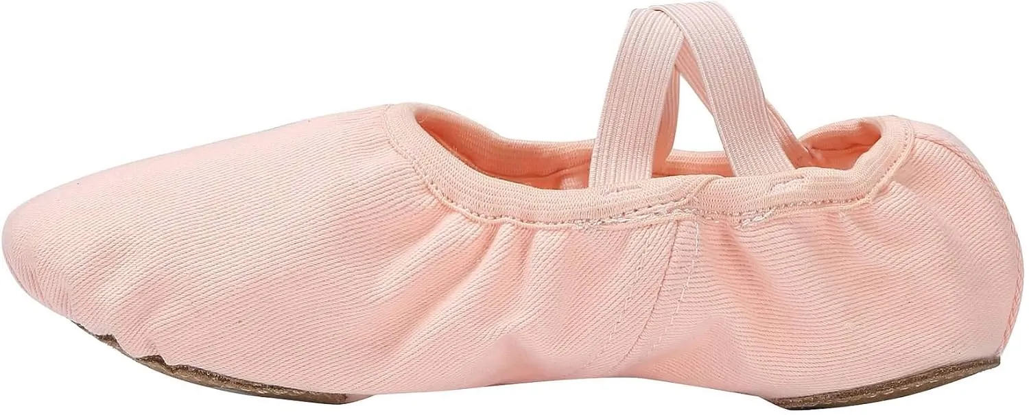 Linodes Dance Shoes for Girls Stretch Canvas Split Sole for Women